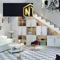 Xưởng Nội Thất Ngọc Thịnh Long Thành - Tổng hợp những mẫu tủ dưới cầu thang phòng khách: Tủ rượu, tủ quần áo, tủ bếp, tủ trang trí,...